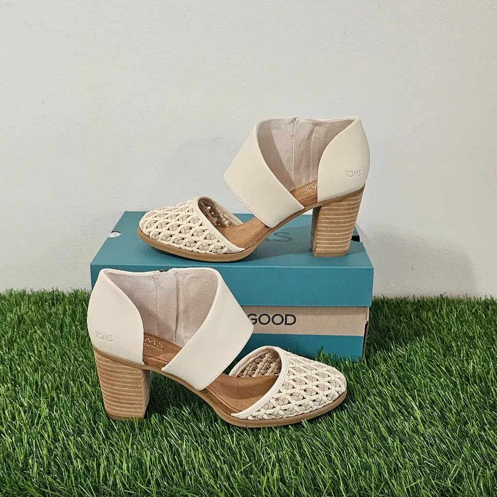 TOMS Milan Closed Toe Heel - Natural Geo Basket PU Leather - Size 5.5 - 10022268 - Image 7