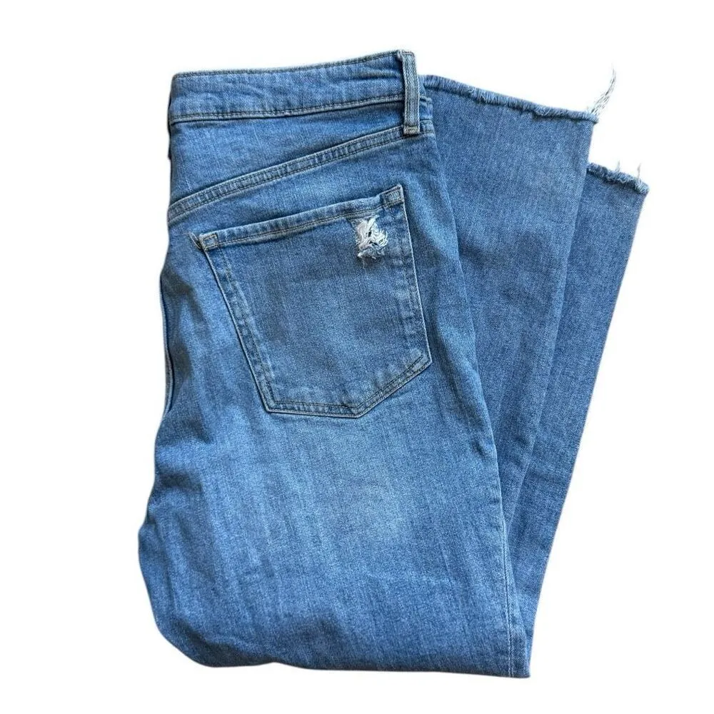 Womens Old Navy High-Waisted O.G. Straight Ripped Cutoff Ankle Jeans - Sz 14 - Image 4