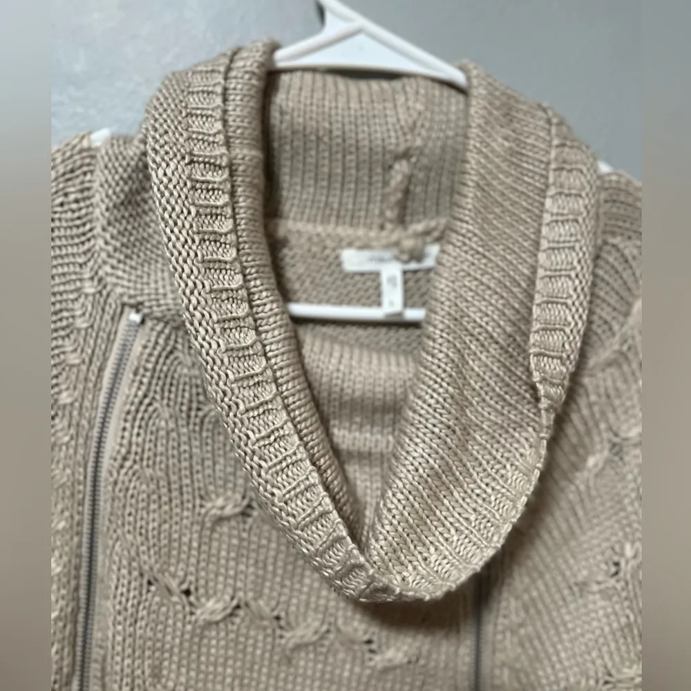 Maurices Tan Sweater with cowl neck and zipper detail - Image 5