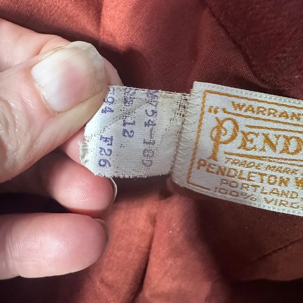 Pendleton Flat Front 70’s Era Vintage Virgin Wool Maroon Textured Trouser 12 - Image 15