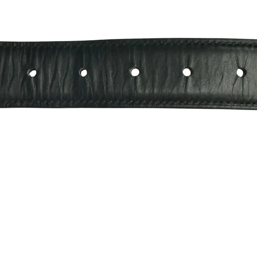 Ermenegildo Zegna Black Leather Belt Waist 37 - Image 5