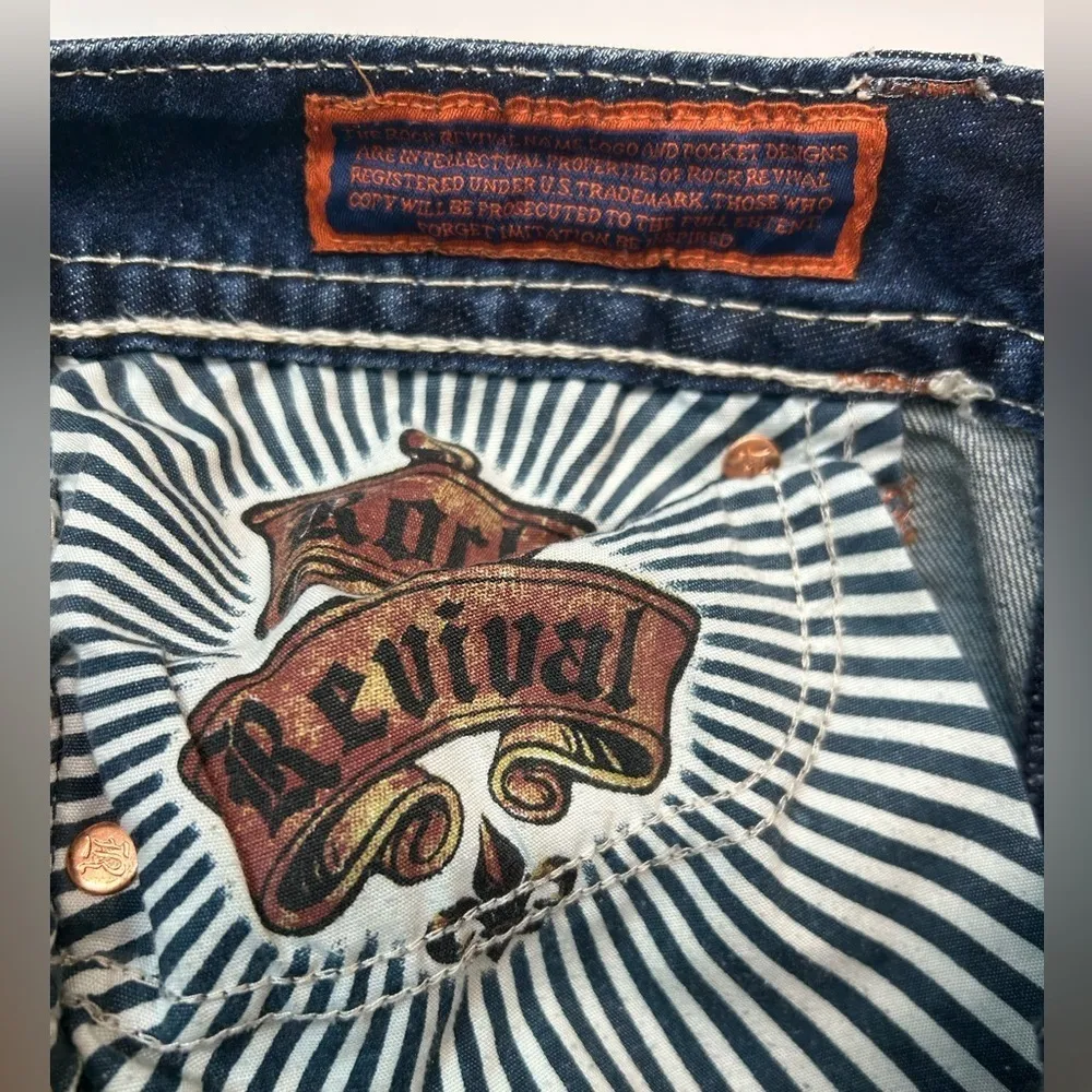 ROCK REVIVAL WOMEN'S JEN STRAIGHT LEG JEANS SIZE 29 - Image 12