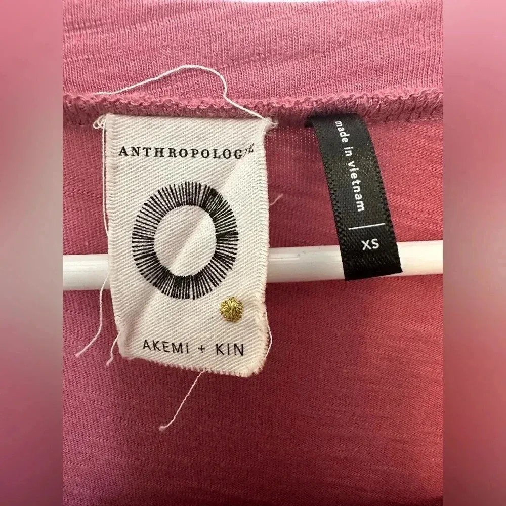 Akemi + Kin Anthropologie Berry Pink Square Neck T-shirt Blouse Top - Image 5