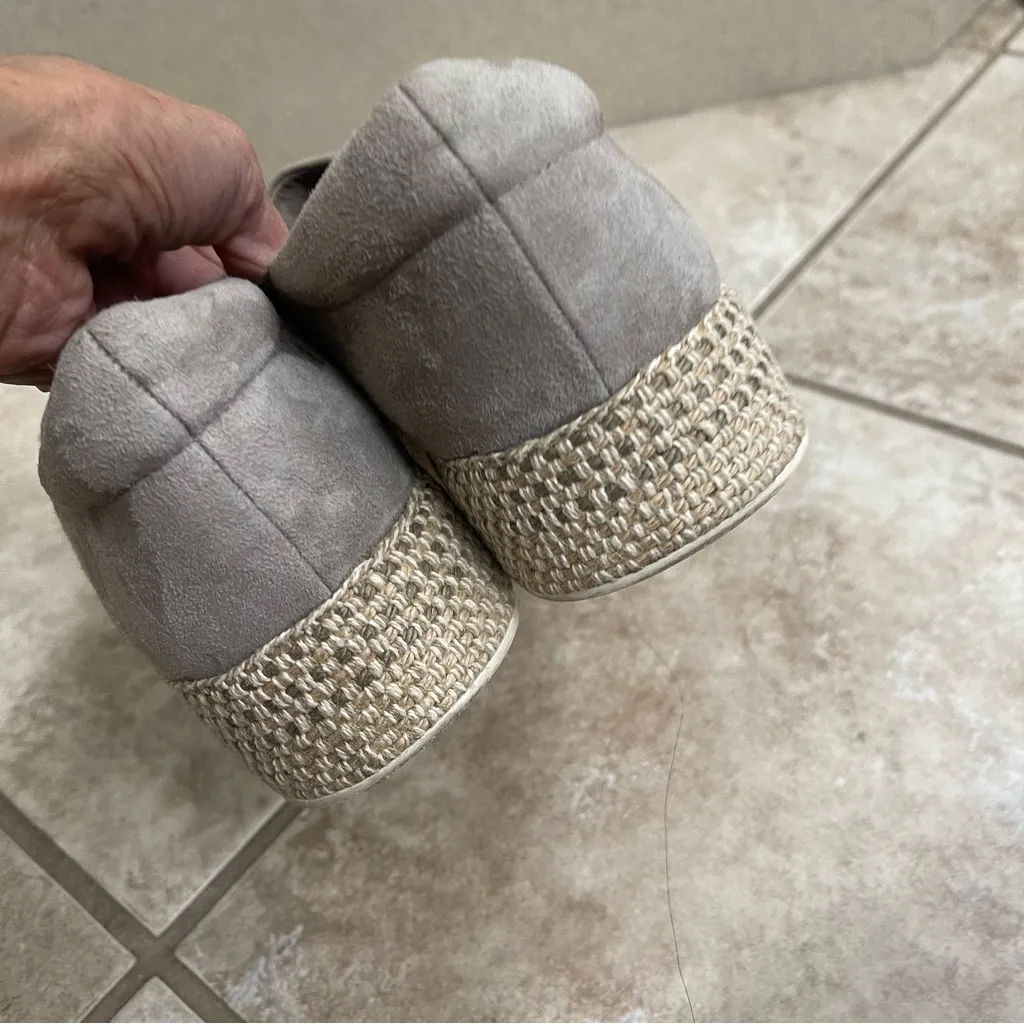 Vince Womens Sz 8.5 Platform Espadrille Slip On Suede Sneakers‎ Shoes Beige Gray - Image 10