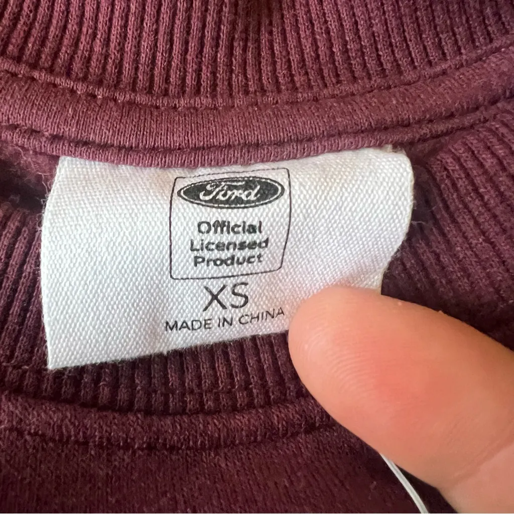 Ford Bronco Women’s Burgundy Pullover Sweatshirt Size XS NWT Blue - Image 6