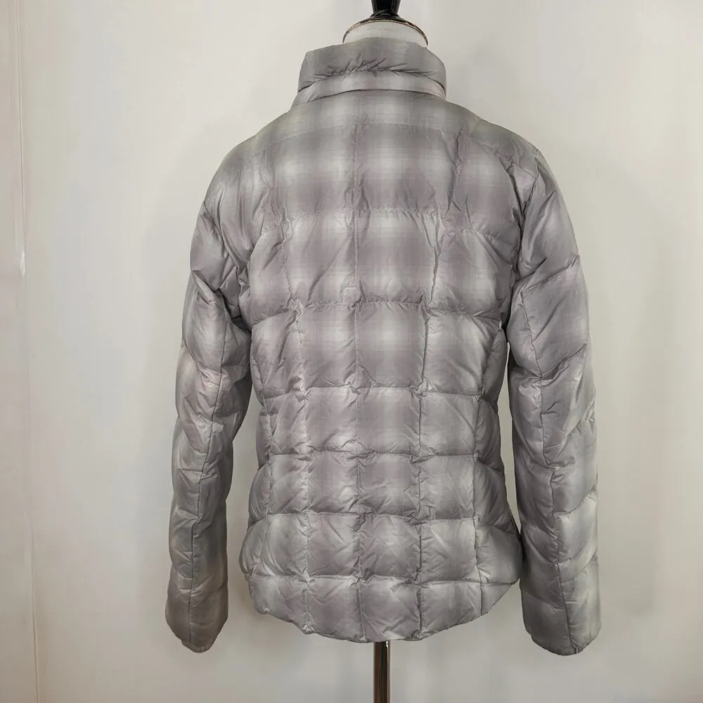 Eddie Bauer Women's 650 Silver Plaid Checkered Jacket Size Small - Image 6