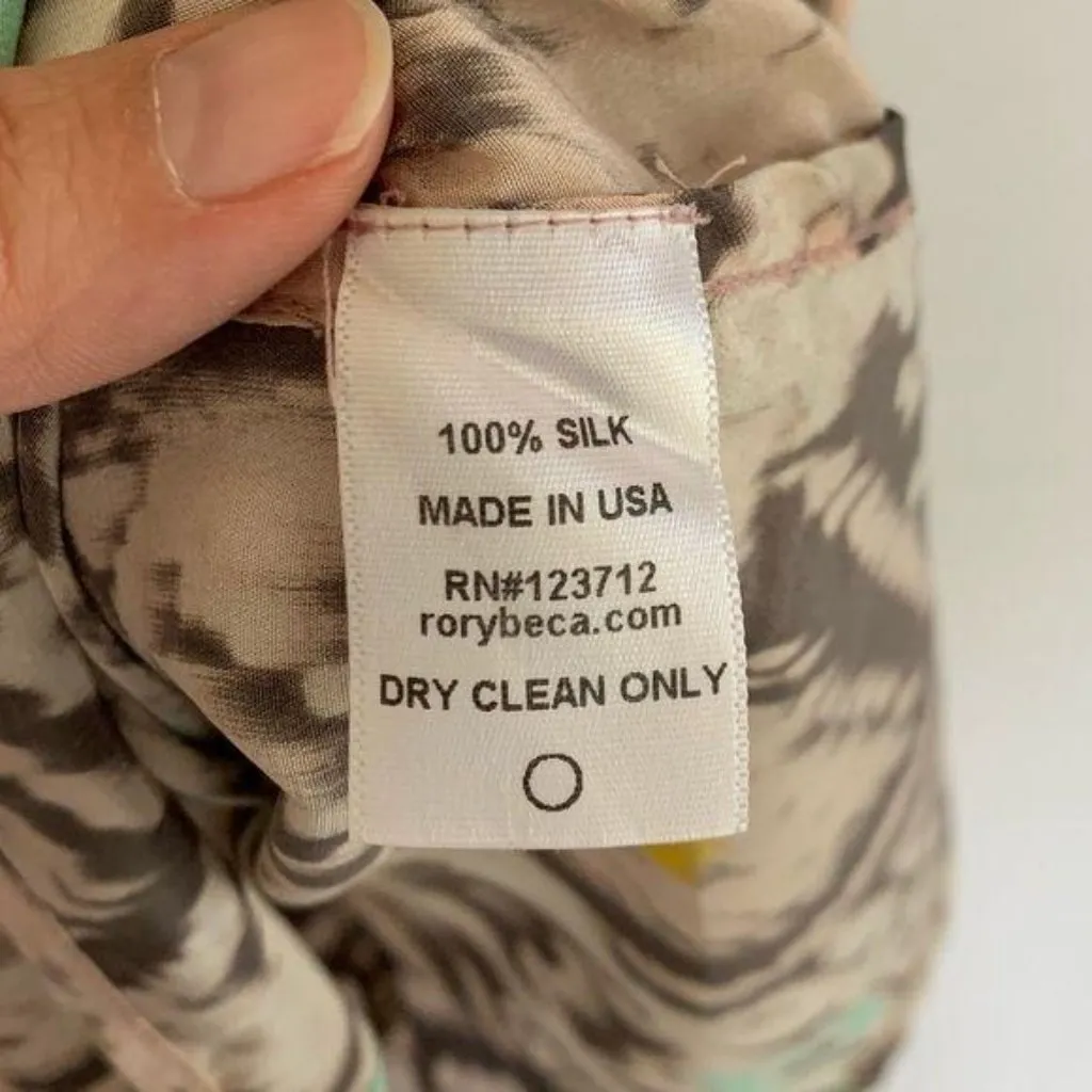 Rory Beca Romper Size Medium Aztec Kees Wrap Boho V Neck 100% Silk Pink Sz M - Image 8