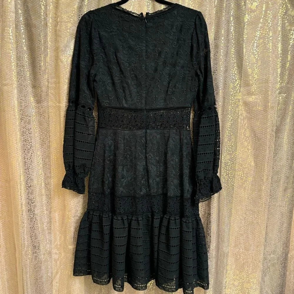 Cynthia Rowley Black Wicker Park Lace Eyelet Dress Size 8 NWT - Image 3