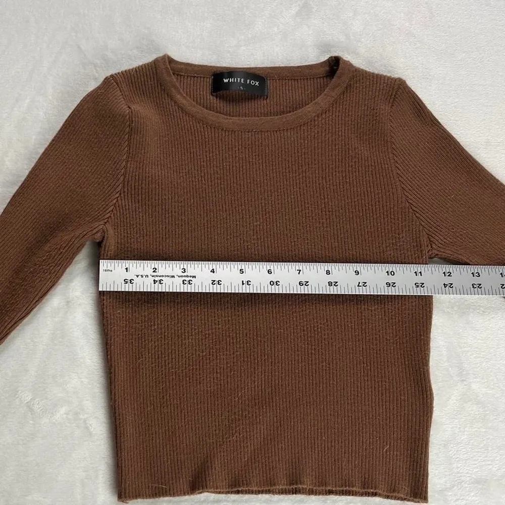 White Fox Boutique White Fox Brown Ribbed Long Sleeve - Image 4