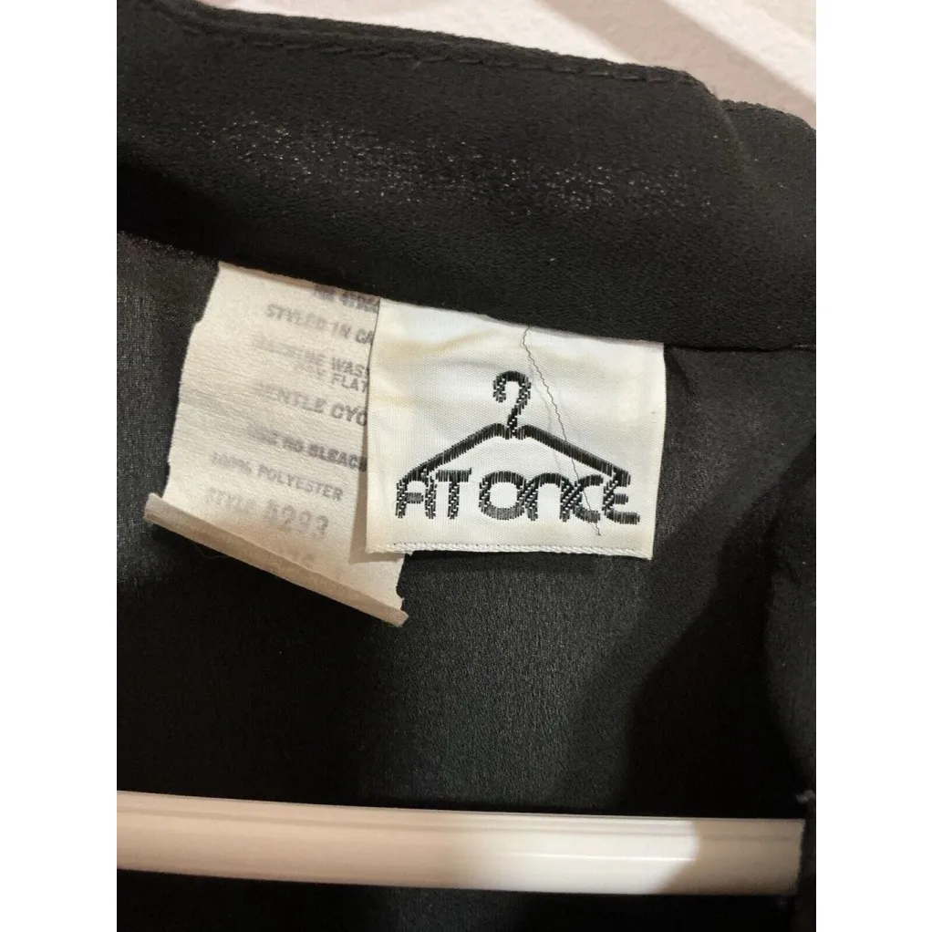 Woman’s Brand : At Once Black Shear Long Sleeve Blouse Large - Image 3