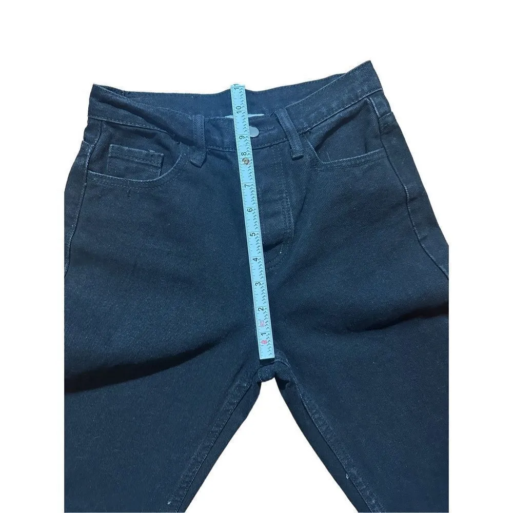 Princess Polly black distressed boyfriend fit high rise jeans sz 2 - Image 4