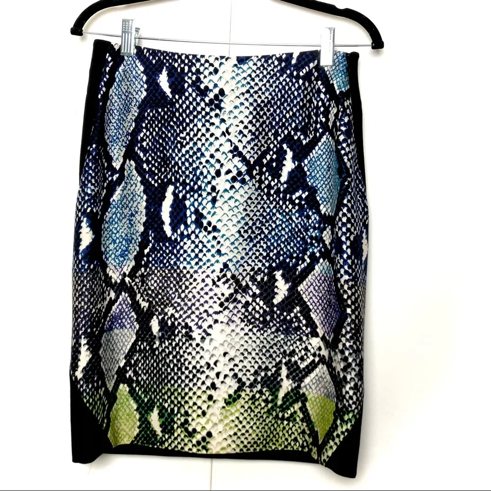 Diane Von Furstenberg Python Print Pencil Skirt Black - Image 2