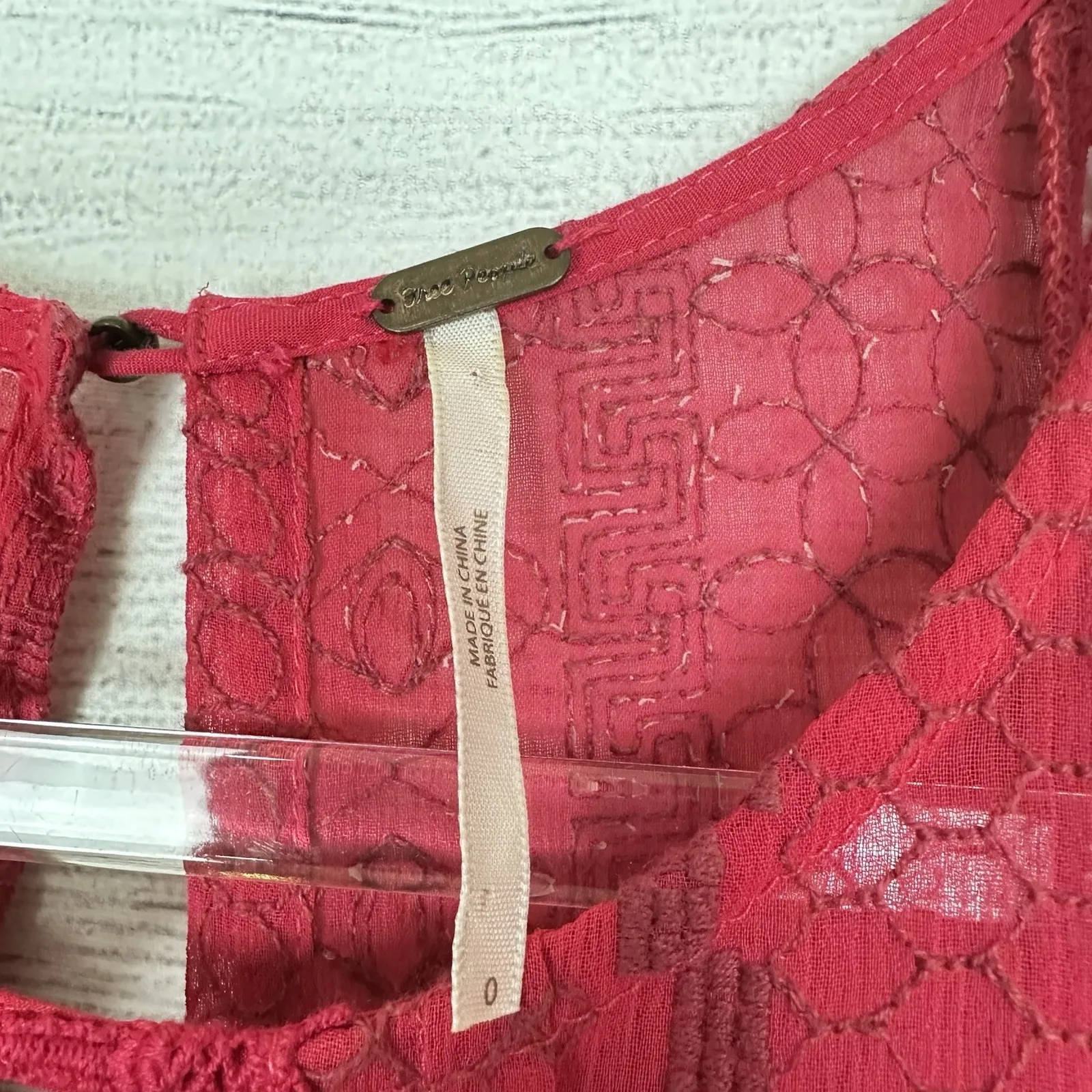 Free People Wherever You Go Crochet Lace Mini Dress Size XS/0 Boho Coquette Cute - Image 10