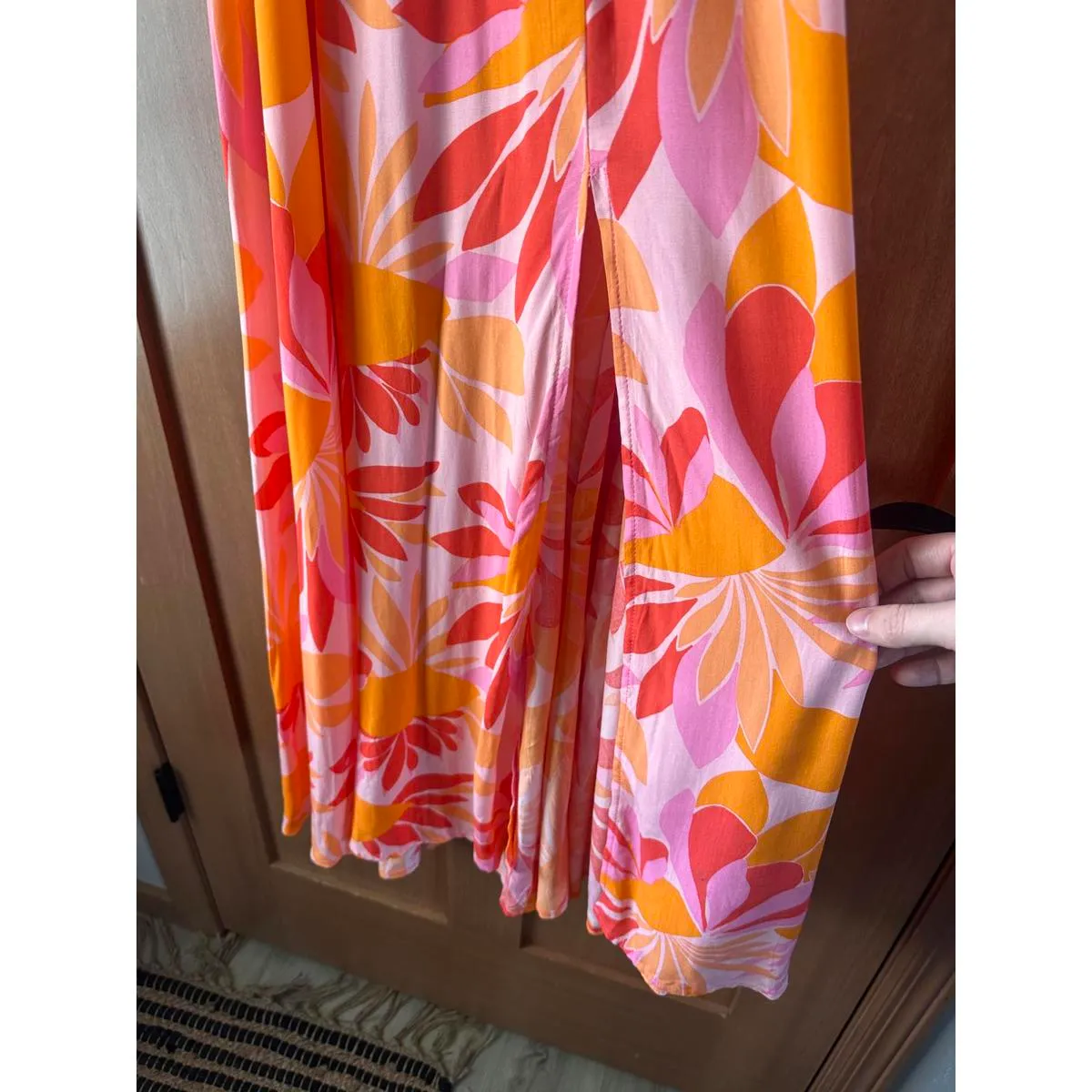 Anthropologie Abel The Label Rumi Open Back Maxi Dress Tropical Floral Sz Large - Image 4