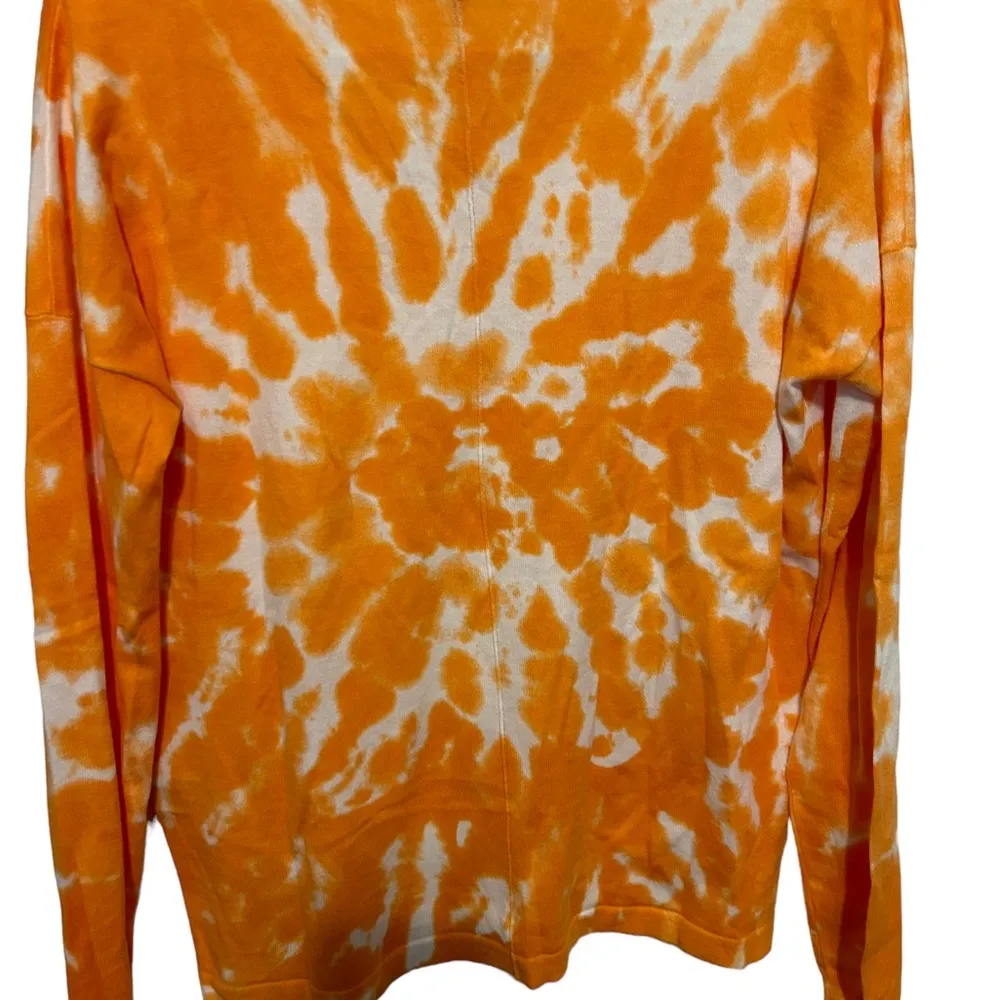 Elliot Lauren orange and white long sleeve light weight sweater size xs - Image 5