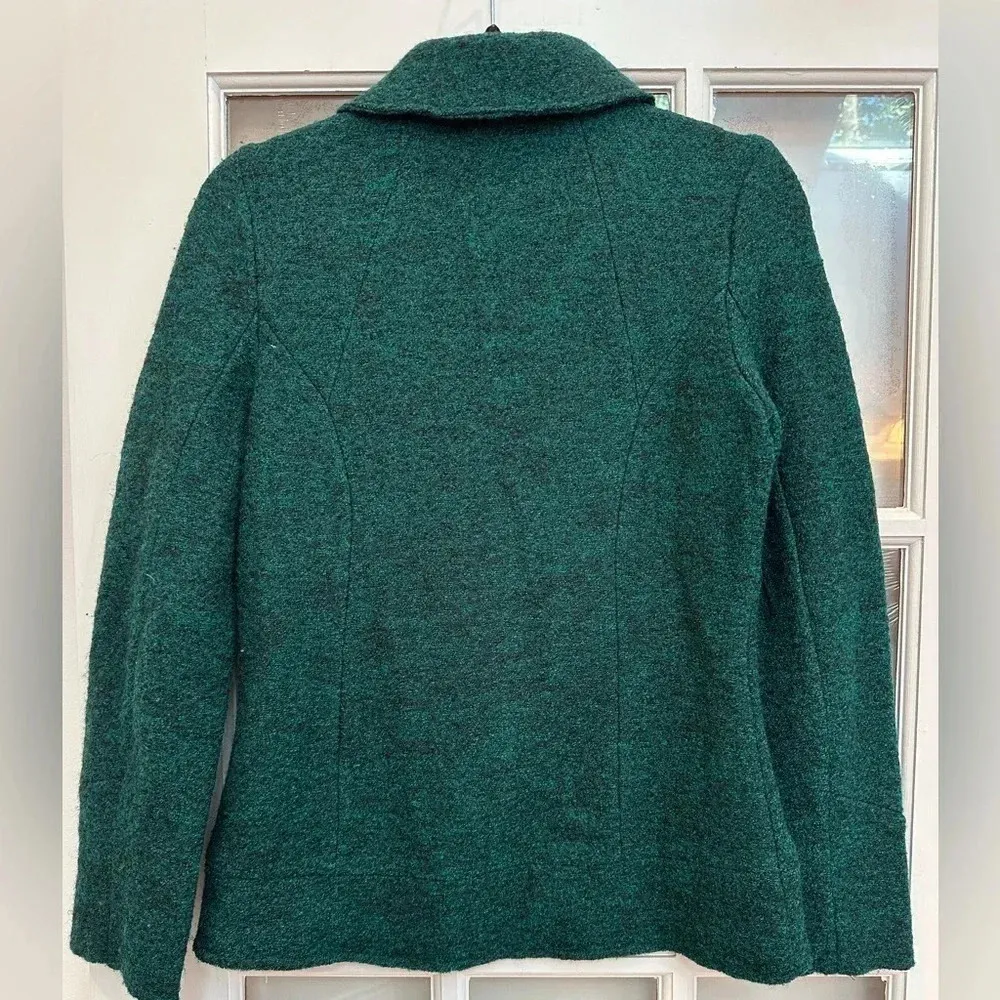 Vintage Valerie Bertinelli 100% Wool Jacket Blazer Heathered Green Black Size S - Image 5