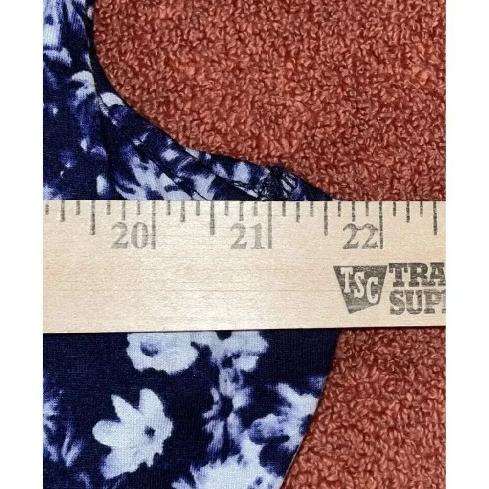 Juicy Couture  Size XXL Dress Blue White Floral Hi Low Maxi Flutter Sleeve NEW‎ - Image 9