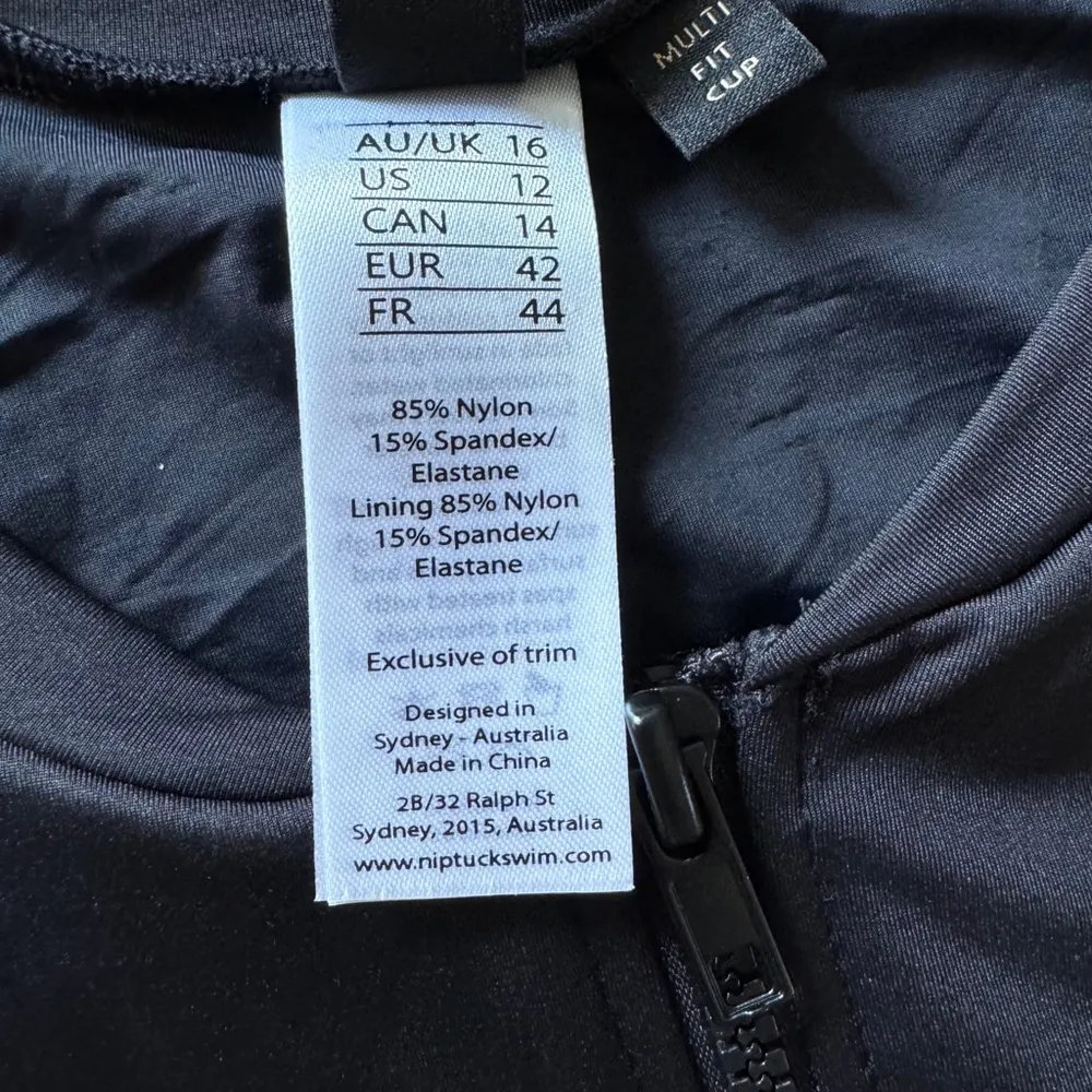 NWT Nip Tuck Swim Uma Sunsafe Swimsuit Black Size 12 One Piece Zip Full Coverage - Image 7