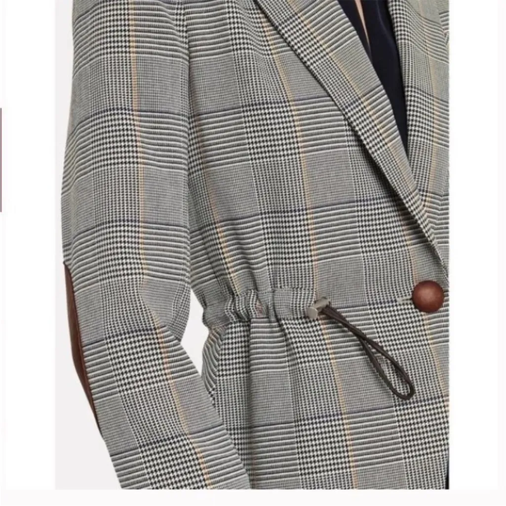 NEW NWT Veronica Beard Joshua Dickey Blazer Jacket In White Multi Houndstooth - Image 3