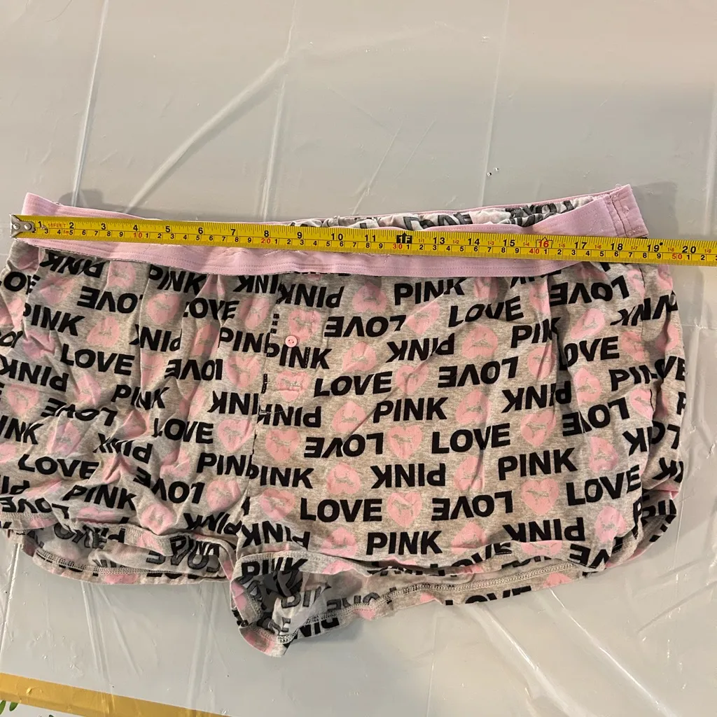Victoria’s Secret PINK Flannel Sleep Shorts XXL Pajama PJ Lounge 2XL Pink - Image 3