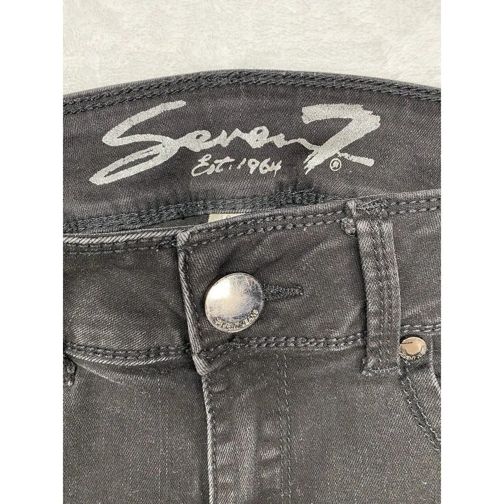 Seven7 Womens Size 12‎ Fawn Black Mid Rise Legging booty shaper Skinny Leg Jeans - Image 7