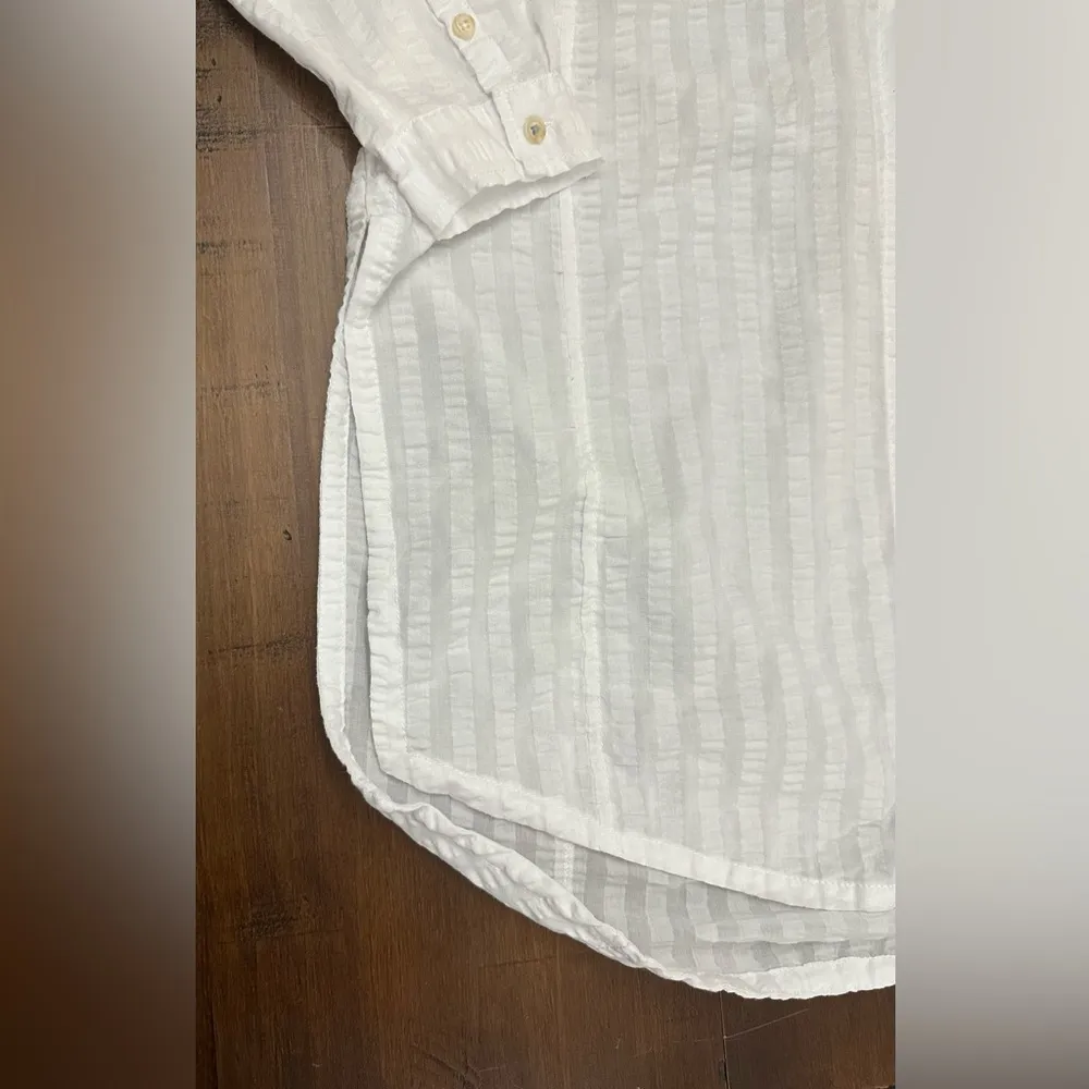 Pilcro Seersucker Tunic Button-Down Anthropology Medium Top - Image 8