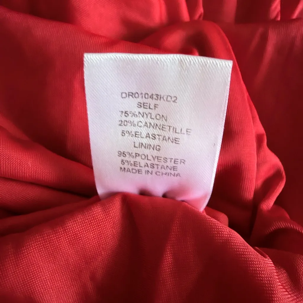 meshki red hattie one shoulder high slit maxi dress metallic shimmer L NWT - Image 5