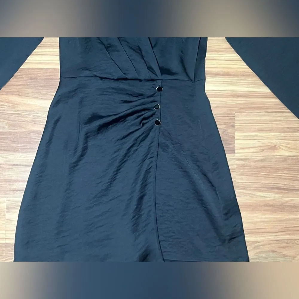 Zara Wrap Look Dress Black Size Xs - Image 4