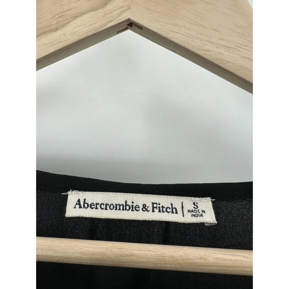 Abercrombie & Fitch Black Longsleeve Sweetheart Button Through Top Women Size S - Image 5