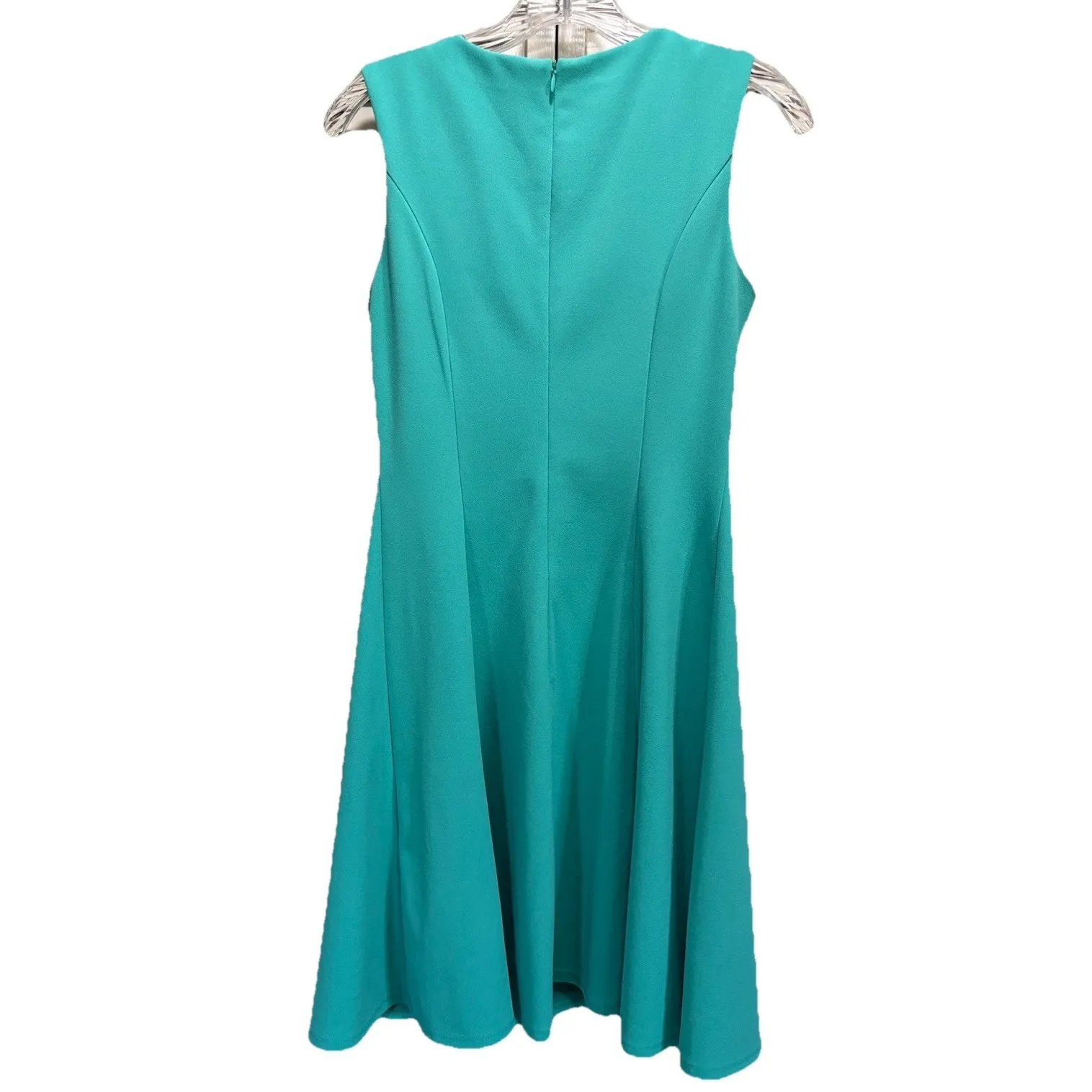 ALYX Green Fit Flare Dress Size 4 Sleeveless Open‎ Detail V Neck Back Zip - Image 6