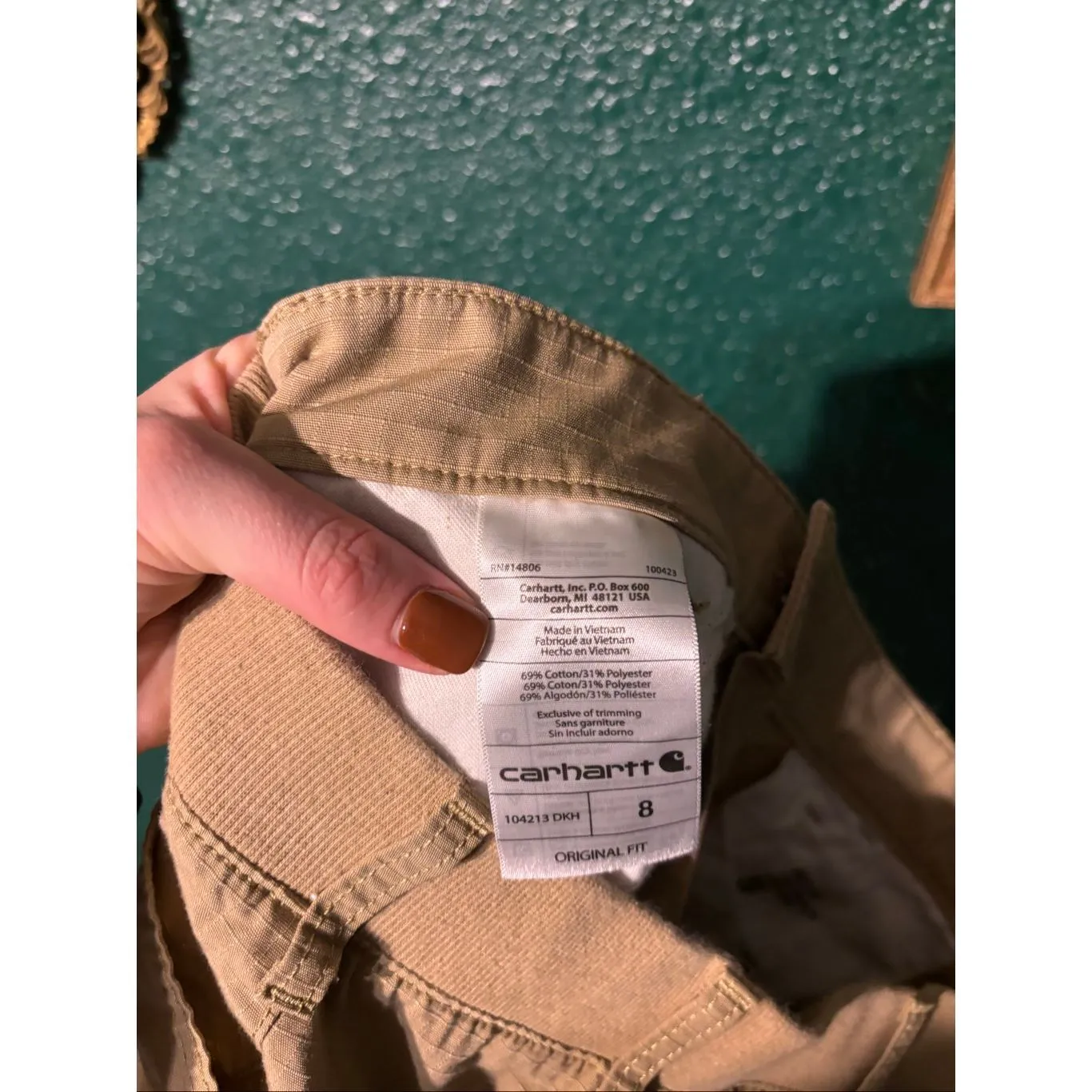 Carhartt Rugged Flex Ripstop Short Sz 8 Womens Tan - Image 4