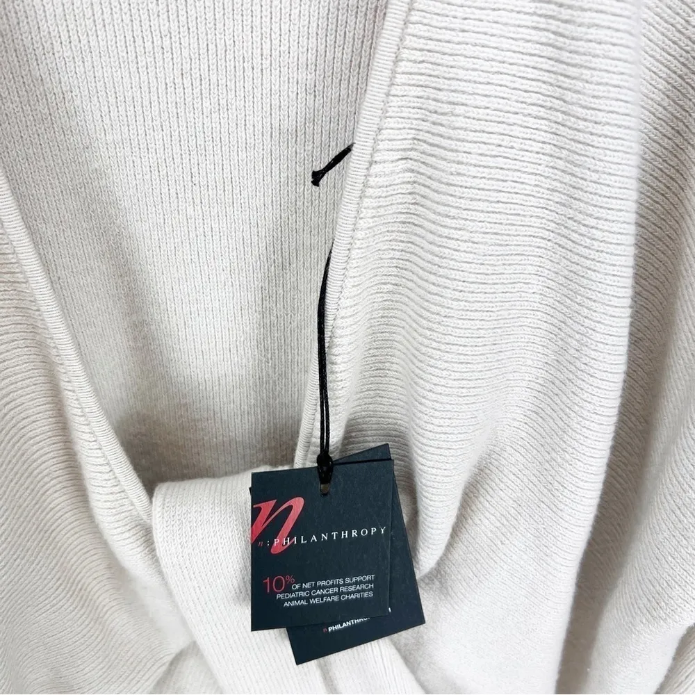 NWT NEW N.PHILANTHROPY Ollie Sweater Cream Twist Back Size Large L Tan - Image 5