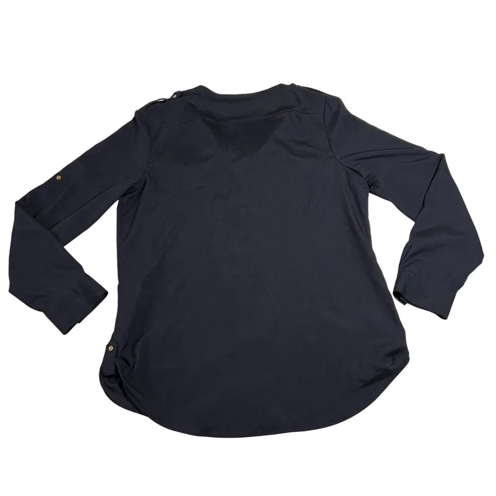 Premise Studio V-Neck Button Up Shirt Size Large Coastal Career Minimalist - Image 2