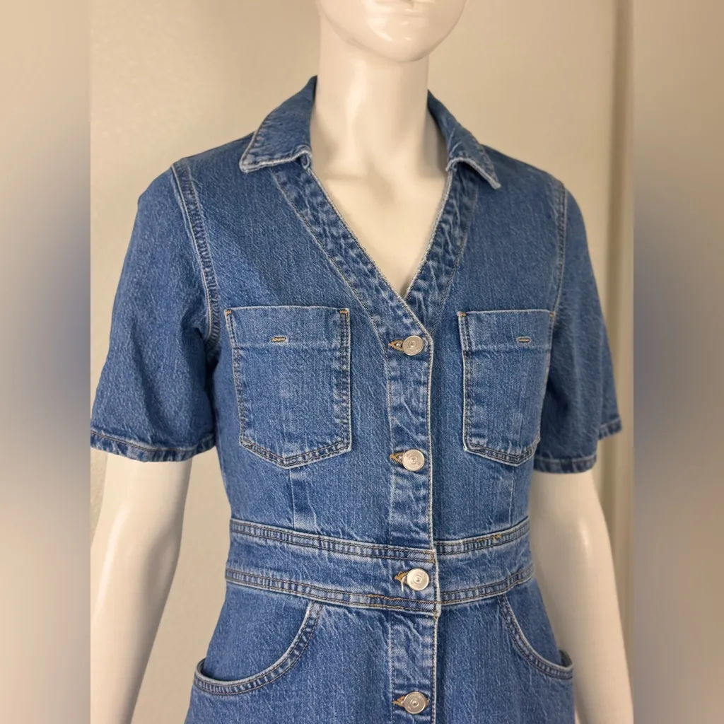 ZARA MINI DENIM SHORT SLEEVE DRESS Size Medium 

$ - Image 6