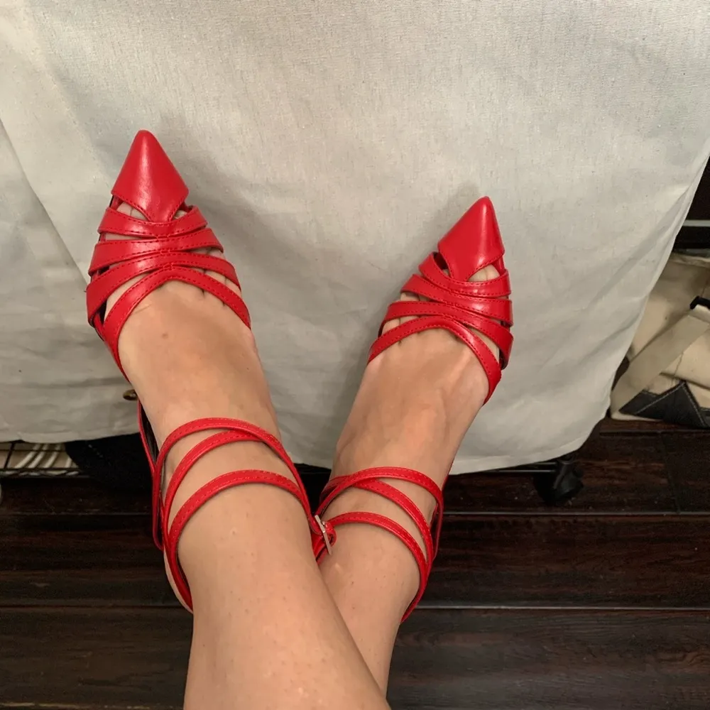 Sexy high heel shoes faux leather wedding prom date night party dance sh… - Image 4