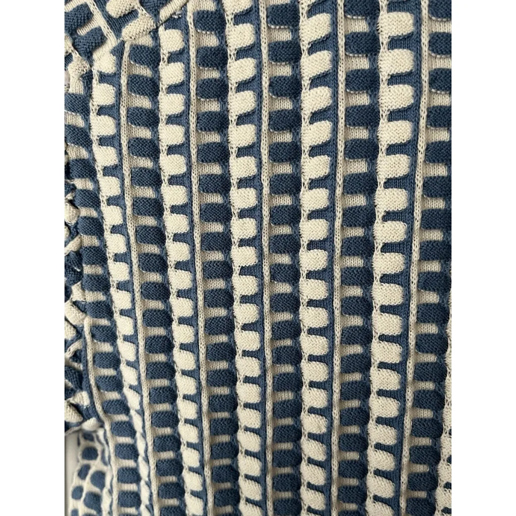 Truth By Republic Polo Shirt Womens Size XS Short Sleeve Blue White Jaquard NWT - Image 7