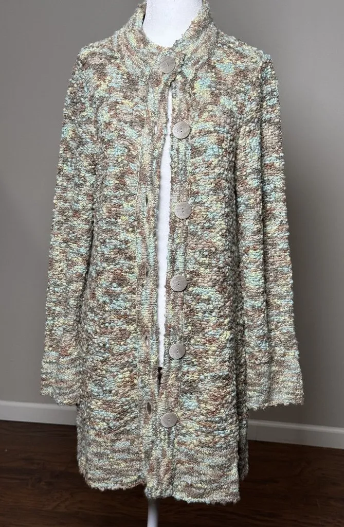 JH COLLECTIBLES Womens M Wool Blend Longline Cardigan Sweater Jacket Brown Beige Size M - Image 1