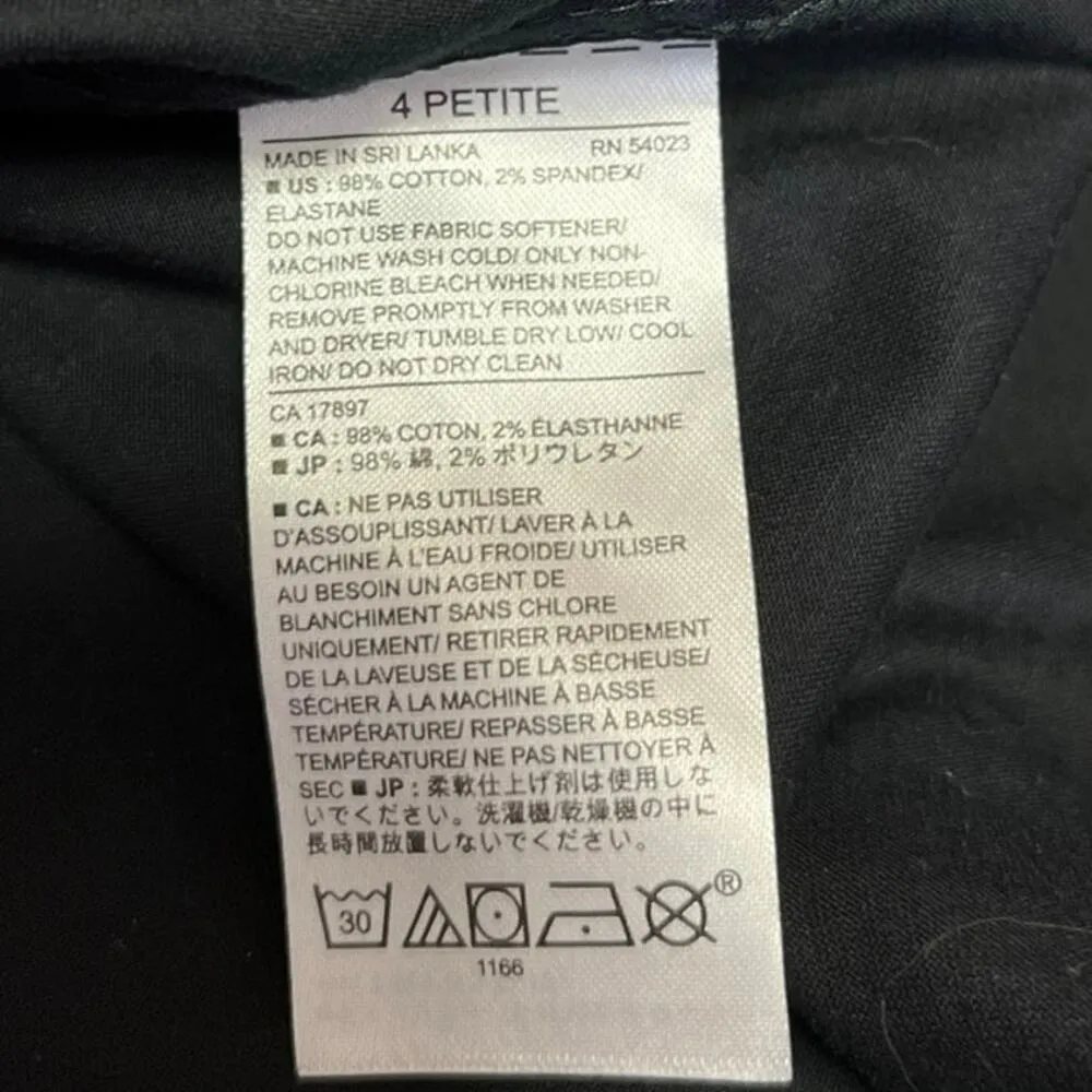 Banana Republic Black Tailored Button Down Long Sleeve Collar Shirt Blouse Top 4 - Image 5