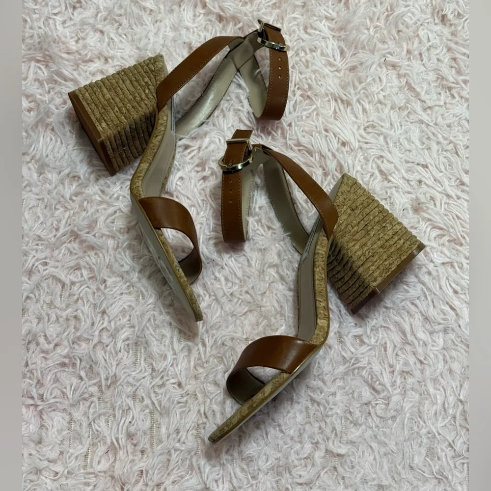 Steve Madden Women's Merritt Heeled Sandal Cognac Brown Leather Heels Size 8.5 - Image 5