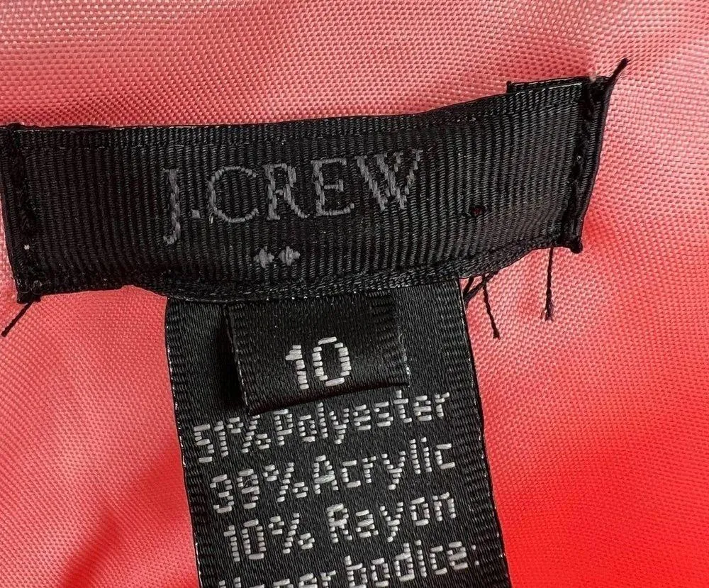 J CREW 10 Pink combo Tweed Silk Dress Career Cocktail Expose Zip work silk blend - Image 4