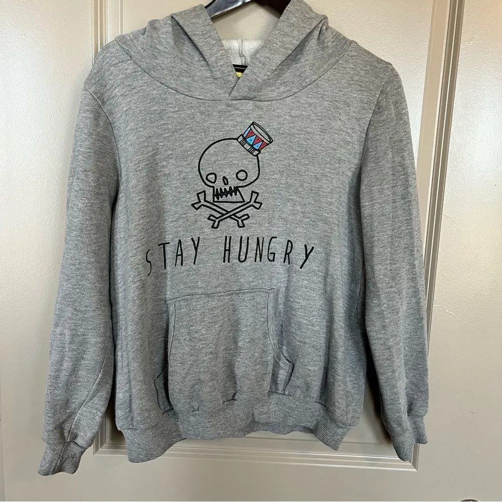 Stay Hungry Pullover Hoodie Gray Size M - Image 2