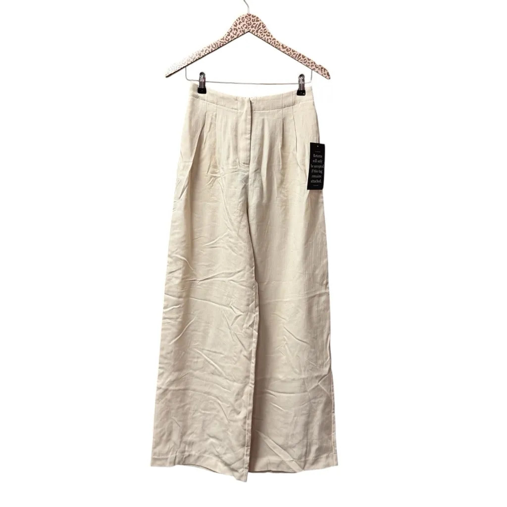 NEW Tuckernuck Pomander Place Cava Pleated Wide Leg Pants Trousers Cream Small - Image 5