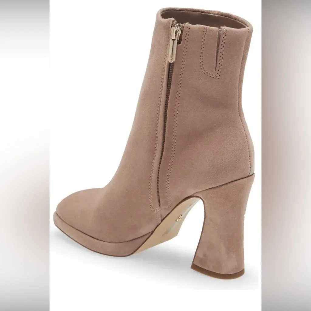 NEW SAM EDELMAN JAYE Sz 10M Women's Suede Mid Calf Ankle Boots Cashmere
Tan 4.5” - Image 3
