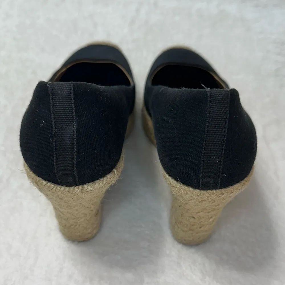 J. Crew Black Seville Espadrille Canvas Jude Wedges Size 9 - Image 4