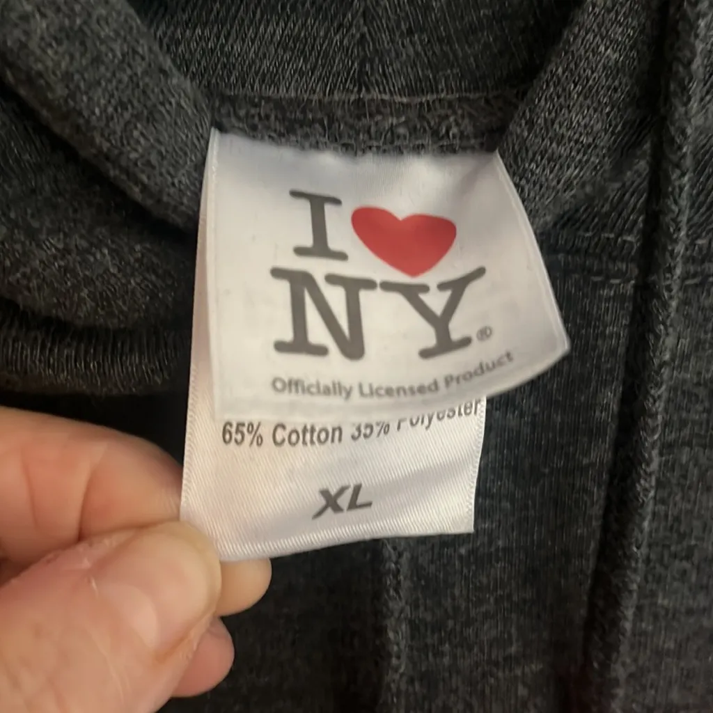 🌺 I ❤️NY Grey‎ hoodie size XL Gray - Image 3