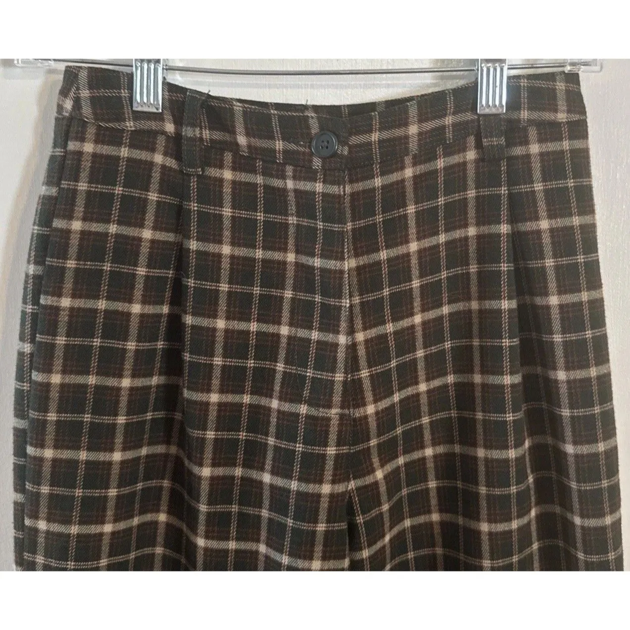 Brandy‎ Melville Women’s 25 Waist 30 Inseam High Rise Gingham Plaid Preppy Pant - Image 4