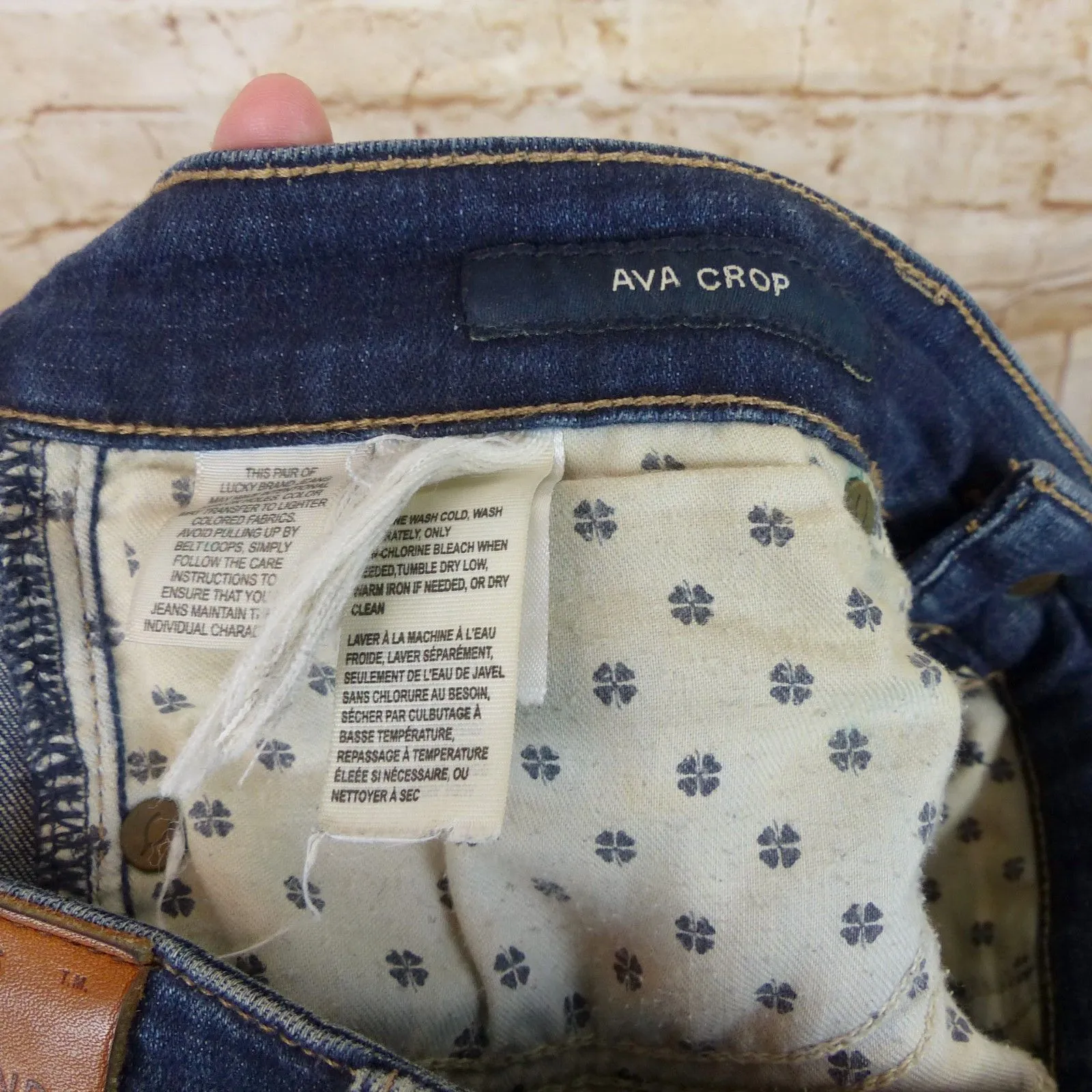 Lucky Brand Jeans Womens 6/28 Blue Denim Mid Rise Ava Crop Raw Hem 30.5X26.25 - Image 14