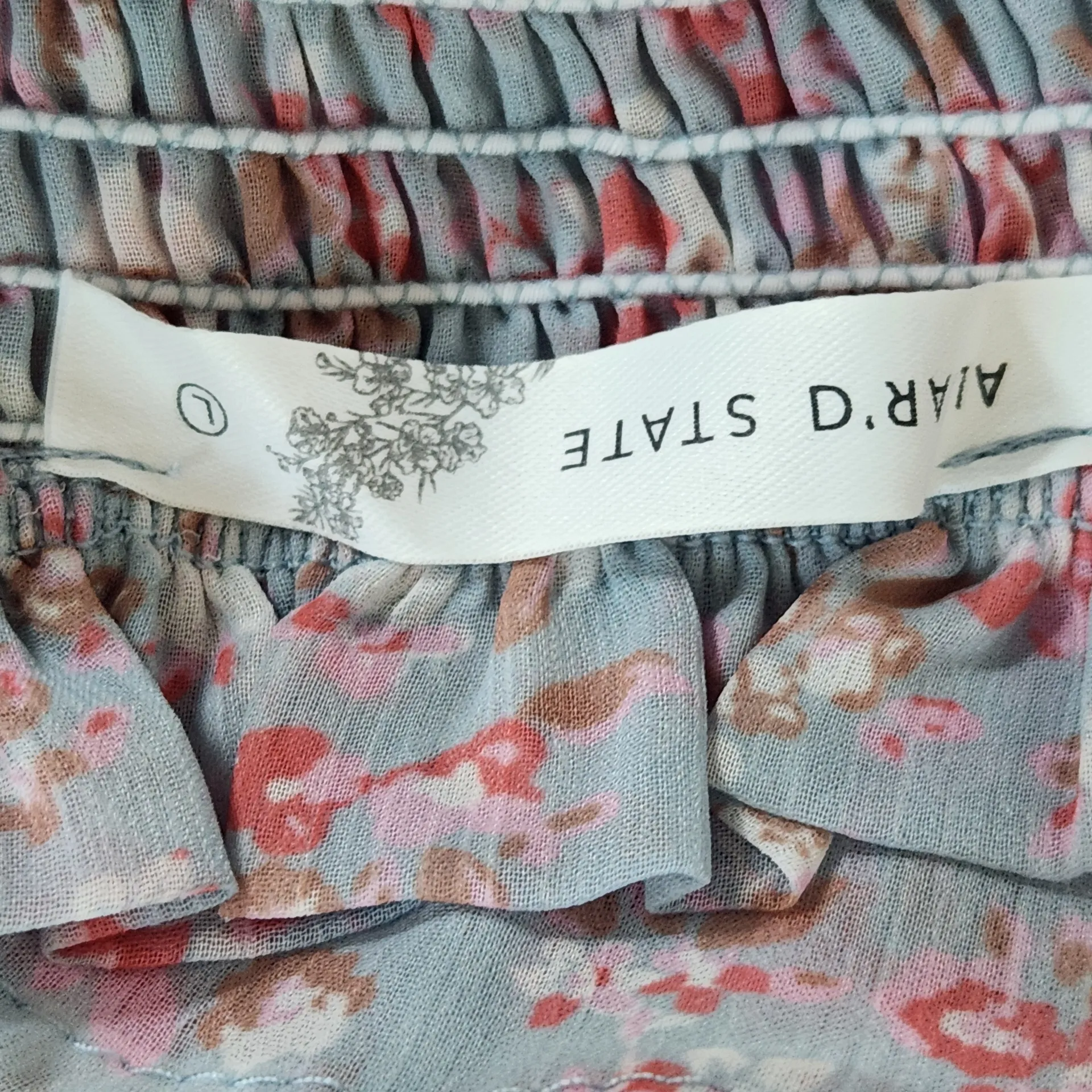 Altar'd State Blue Floral Smocked Mini Skirt NWT Size Large Ruffle Mini Skirt - Image 7