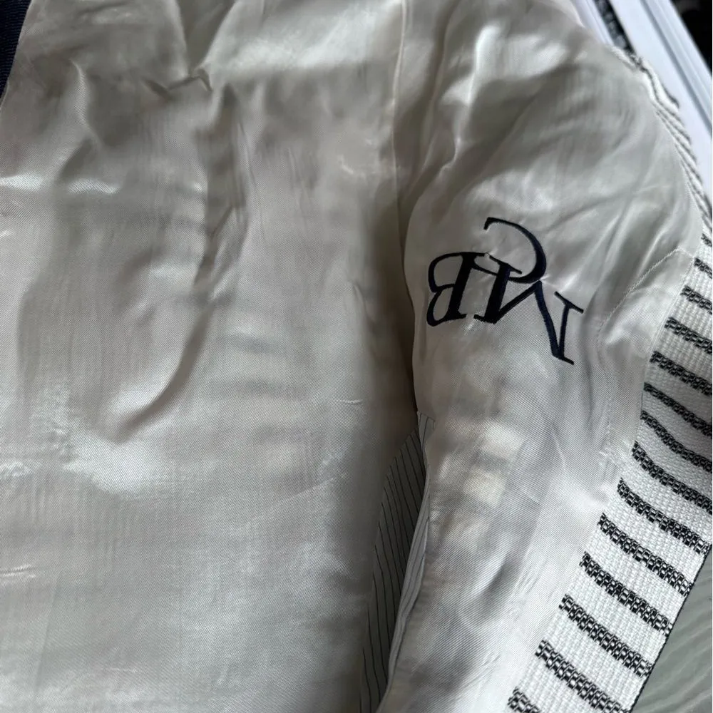 BY MALENE BIRGER New Looks Etioloa Blazer in Cream/Black/Navy 36 White Size XS - Image 7