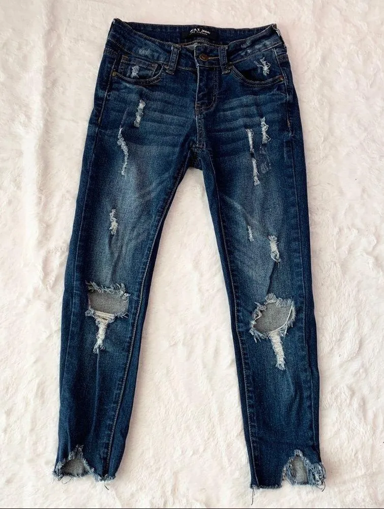 Wax Jeans Distressed Skinny Crop Jeans Size 00 - Image 10